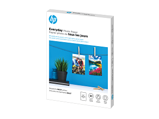HP Everyday Photo Paper, Glossy, 52 lb, 5 x 7 in. (127 x 178 mm), 60 sheets CH097A - Img_Left_320_240
