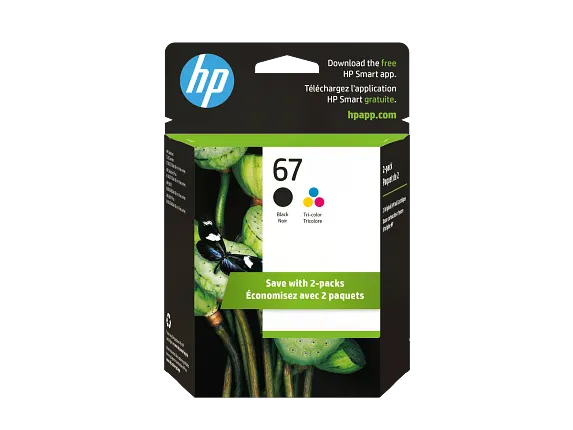 Ink Supplies, HP 67 2-pack Black/Tri-color Original Ink Cartridges
