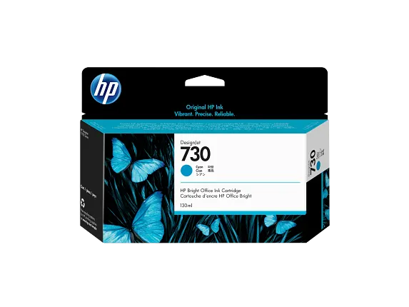 【純正品】HP DesignJet 730　インクカートリッジ 130ml HP® 730 130-ml Cyan DesignJet Ink Cartridge (P2V62A)