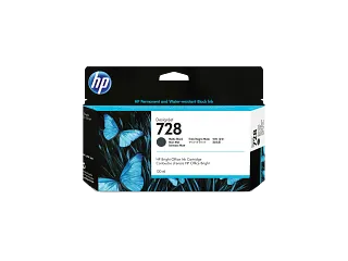 HP 728 130-ml Matte Black DesignJet Ink Cartridge, 3WX25A