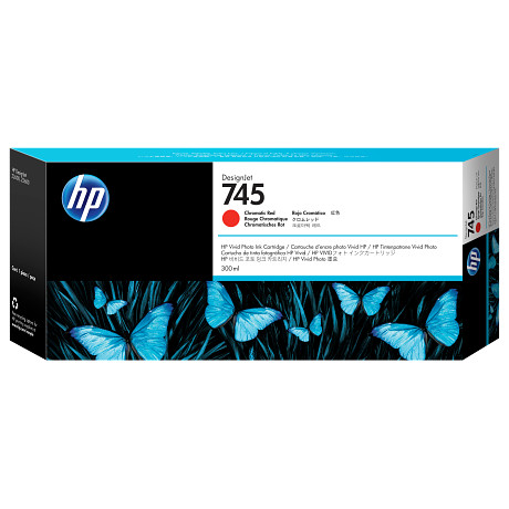 HP 745 kromatikus piros tintapatron eredeti F9K06A Z2600 Z5600 300 ml