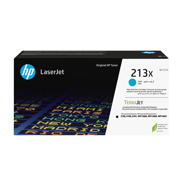 HP 213X Cyan High Yield Toner Cartridge W2131X W2131-00006a EMEA