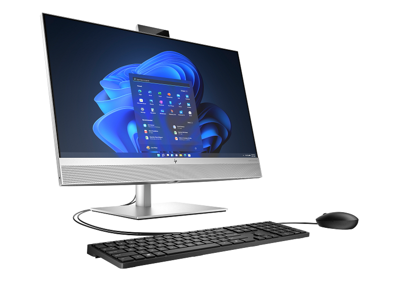 HP EliteOne 870 27 inch G9 All-in-One Desktop PC NaturalSilver NT IRcam nonODD Win11 KBM CoreSet Rig