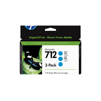 HP 712 3-pack 29-ml Cyan DesignJet Ink Cartridge