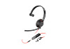 HP 8X230AA Poly Blackwire 5210 monaurális USB-C headset + 3,5 mm-es csatlakozó + USB-C–USB-A-adapter
