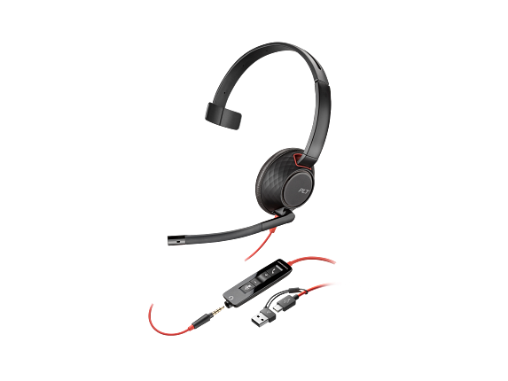 Photos - Headphones Poly Blackwire Blackwire 5210 Monaural USB-C Headset +3.5mm Plug +USB-C/A Adapter 8X230AA