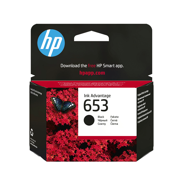 HP 653 Black Original Ink Advantage Cartridge, 3YM75-80009, 3YM75AE