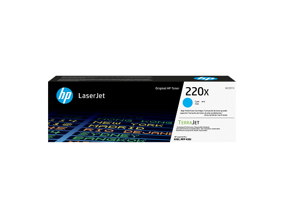 HP 220X Cyan High Yield Toner Cartridge W2201X W2201-00007b DM2