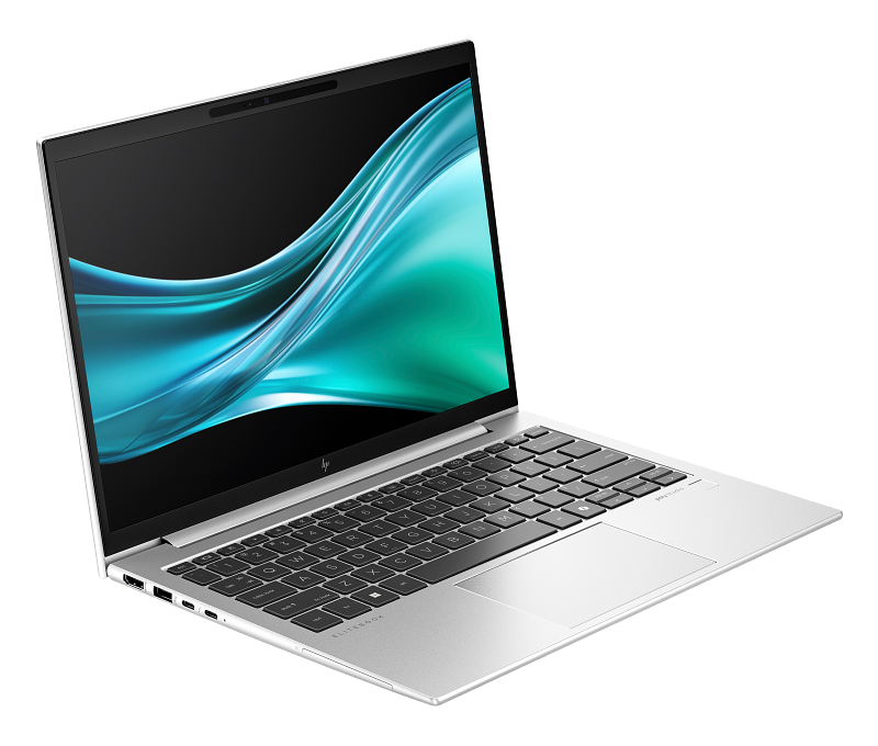 PORT HP 830 13.3' U5-125U WUXGA 300NITS 16GB 512 SSD W11P 6 HP EliteBook 830 G11 13 polegadas prata natural NT IRcam FPR CoreSet AHS branco fundo frontal direito aberto