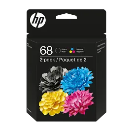 HP 68 2-Pack Black/Tri-color Original Ink Cartridge Combo, 6L6S2TN