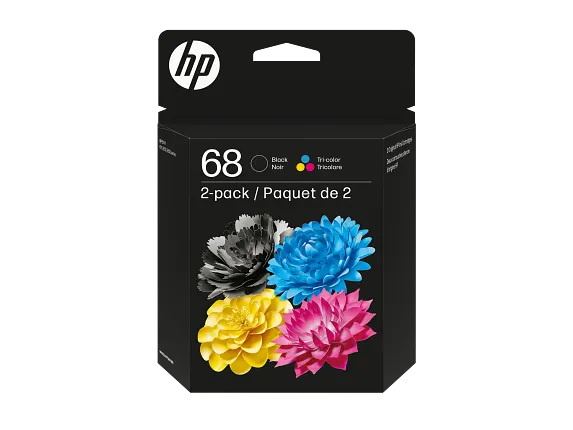 Ink Supplies, HP 68 2-Pack Black/Tri-color Original Ink Cartridge Combo, 6L6S2TN