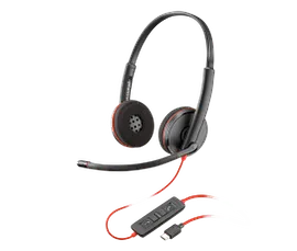 Poly Blackwire 3220 Stereo USB-C Headset +USB-C/A Adapter