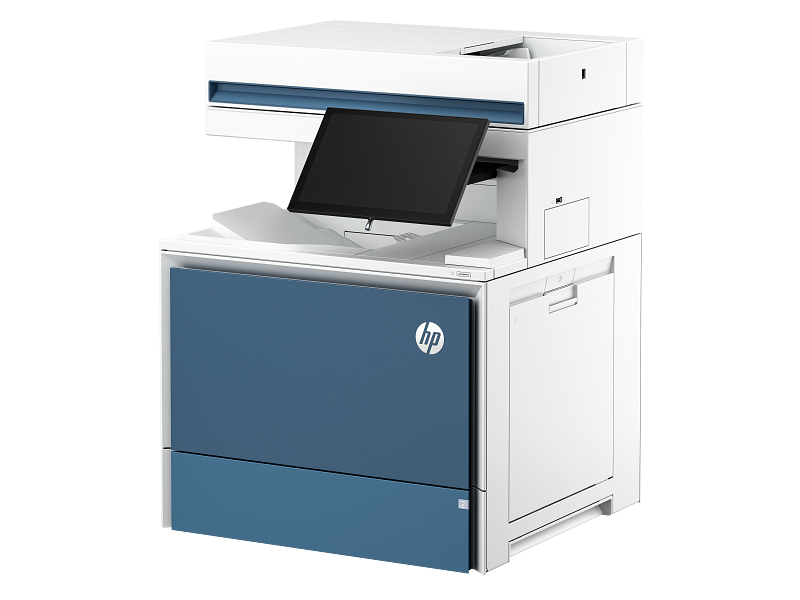 HP Color LaserJet Enterprise Flow MFP 6800 - ZF Transactional - AtmosphereBlue Catalog WhiteBG Front