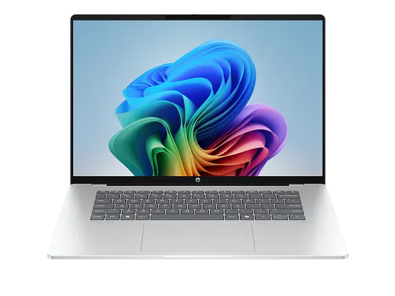 HP Home Laptop PCs, HP OmniBook 5 Next Gen AI 16, Windows 11 Home, 16", Qualcomm® Snapdragon®, 16GB RAM, 512GB SSD, 2K, Glacier silver