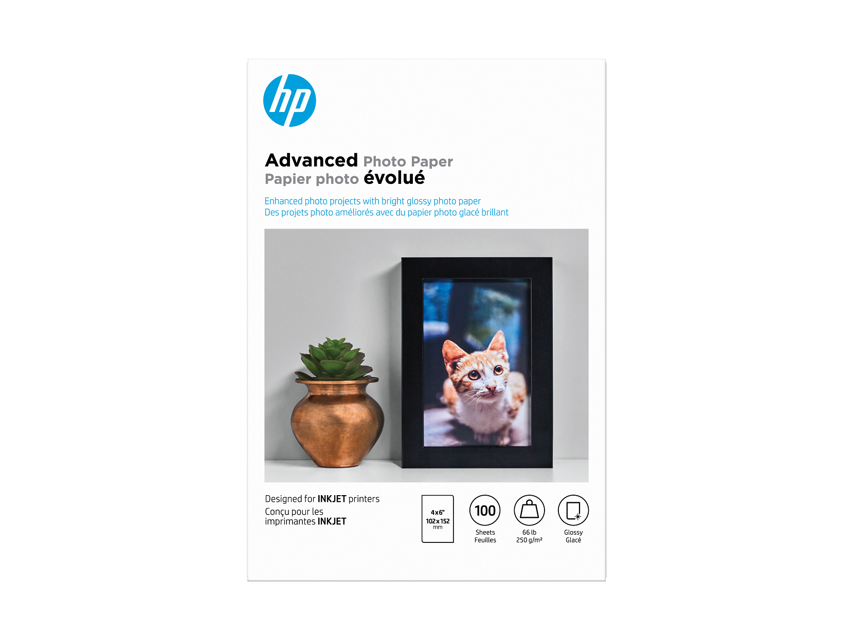 HP Advanced Glossy Photo Paper |100 arkuszy | 4 x 6 cali bez obramowania | Q6638A - Zdjęcie 1 z 6