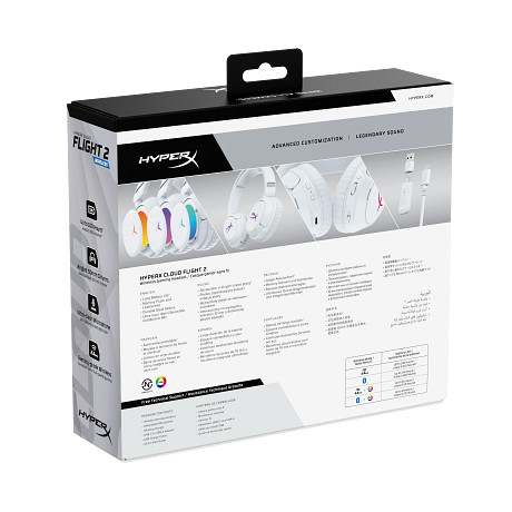 HyperX Cloud Flight 2 – vezeték nélküli gamer headset (fehér)