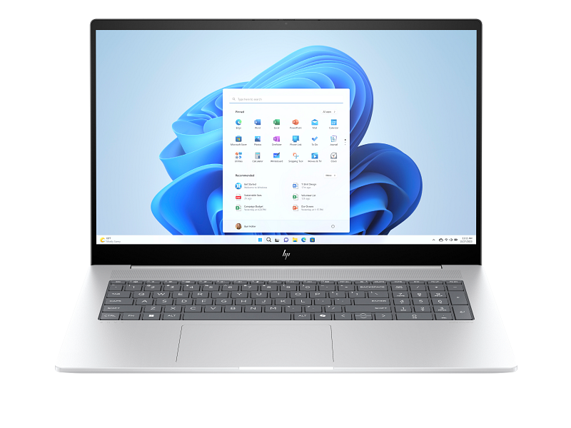 24C1-HP-Envy-17 Glacier Silver T IR cam nonFPR Win11 Core Set Front WhiteBG