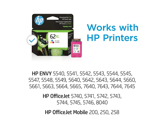 HP® 62XL High Yield Tri-color Original Ink Cartridge