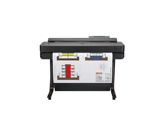 HP DesignJet T650 Large Format 36" Plotter Printer – High-Speed, CAD & Poster Printer with Auto Sheet Feeder, Media Bin & Stand and 2 year warranty