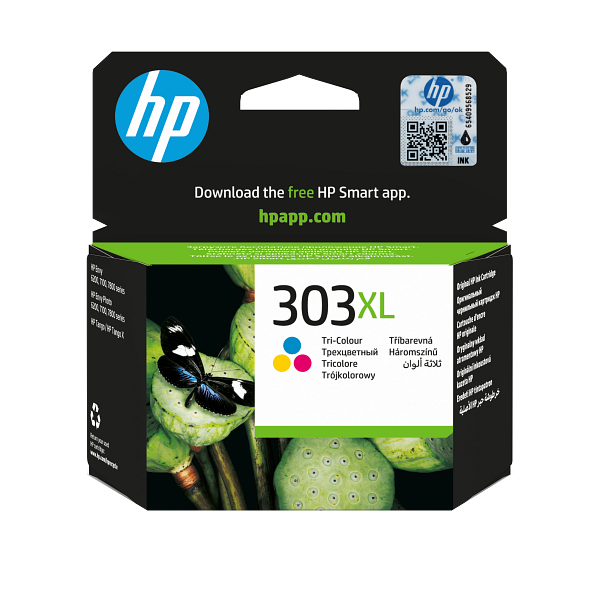 HP 303XL High Yield Tri-Color Original Ink Cartridge,T6N03-80019,T6N03AE