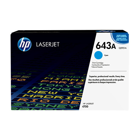 HP 643A Q5951A ciánkék toner / festékkazetta Color LaserJet 4700 nyomtatókhoz (10000 old.)