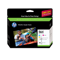 HP 564 Series Photosmart Photo Value Pack-85 sht/4 x 6 in borderless