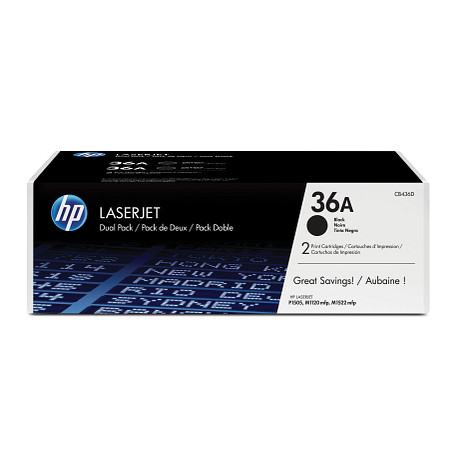 HP 36A CB436AD 2db 36A fekete toner / festékkazetta LaserJet P1505 M1522 M1120 nyomtató /MFPkhez (2*2000 old.)