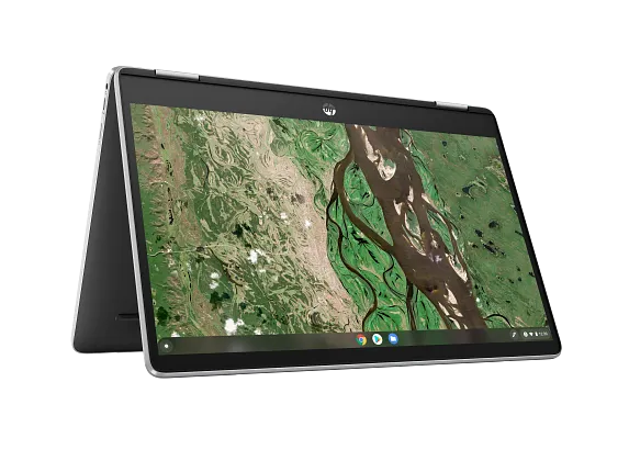 HP Home Laptop PCs, HP Chromebook x360 14b-cb0097nr, 14", touch screen, Chrome OS™, Intel® Pentium® Silver, 8GB RAM, 128GB eMMC, HD