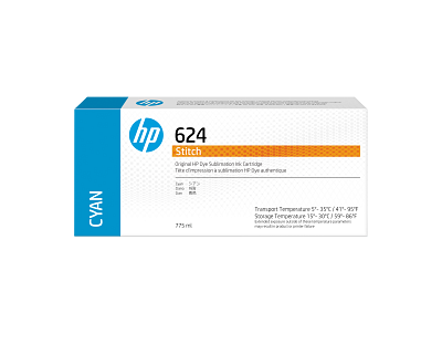 HP 624 775-ml Cyan Stitch Dye Sublimation Ink Cartridge