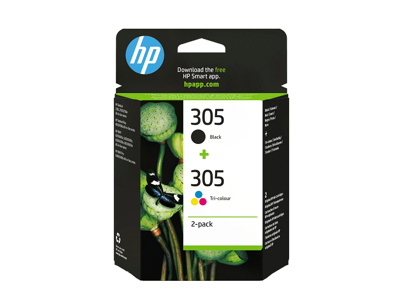 HP 305 2-Pack Tri-color/Black Original Ink Cartridge | HP