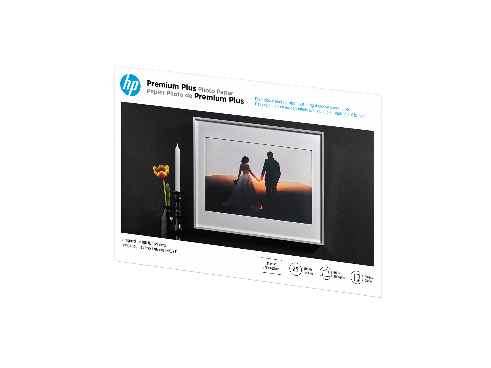 HP Premium Plus Glossy Photo Paper | 25 Sheets | Tabloid | 11 x 17 in | CV065A - Afbeelding 2 van 5