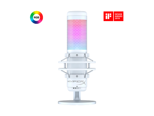 HyperX QuadCast S - USB Microphone - RGB Lighting - White