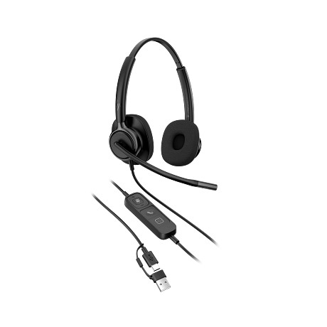 HP C01B3AA Poly Mission 425 Stereo USB Wired Headset Classic