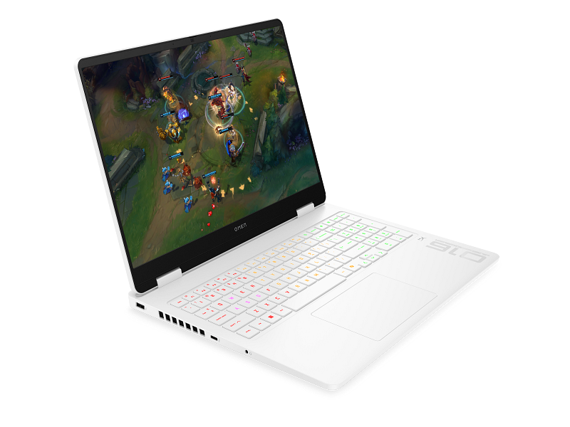 25C1 OMEN MAX 16 Gaming Laptop PC Ceramic White NT nonFPR 4-Zone LoL Art Screen Core Set FrontRight WhiteBG