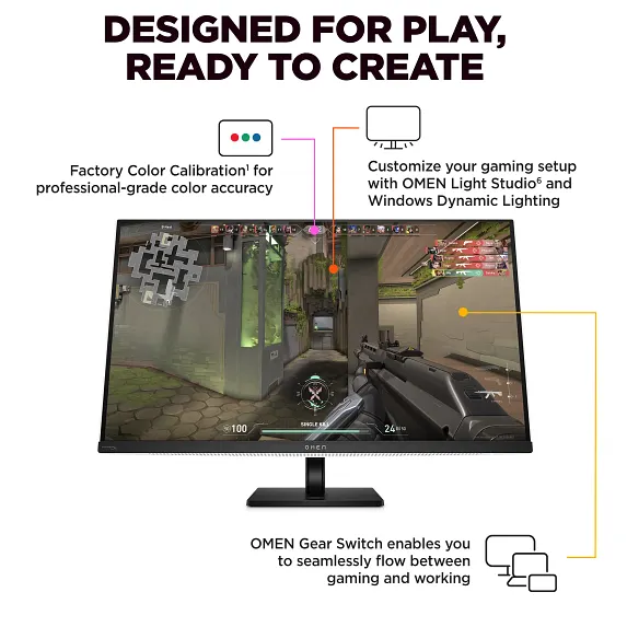 Series 8 of 13 HP Home Monitors, OMEN Transcend 31.5 inch UHD 240Hz OLED Gaming Monitor  - OMEN Transcend 32