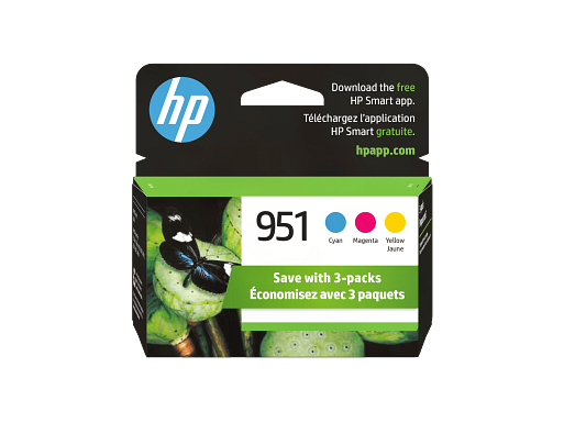 HP 951 3-pack Cyan/Magenta/Yellow Original Ink Cartridges, CR314FN#140