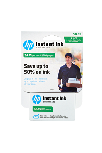 HP Instant Ink Enrollment Card - 100 page plan