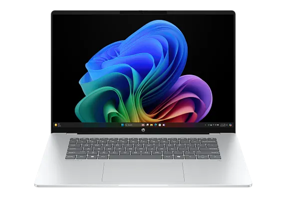 HP Home Laptop PCs, HP OmniBook 5 Next Gen AI 16, Windows 11 Home, 16", Qualcomm® Snapdragon®, 16GB RAM, 256GB SSD, 2K, Glacier silver
