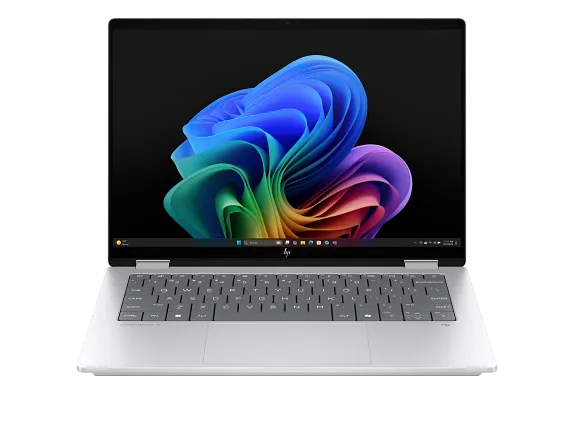 HP Home Laptop PCs, HP OmniBook X Flip Next Gen AI 14, Windows 11 Home, 14", Touch screen, Intel® Core™ Ultra 7, 16GB RAM, 512GB SSD, 2K, Glacier silver