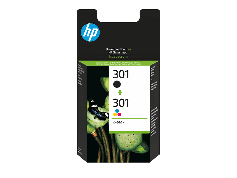 HP 301 Black Tri-Color Original Ink Cartridge 2-Pack N9J72-80011 N9J72AE