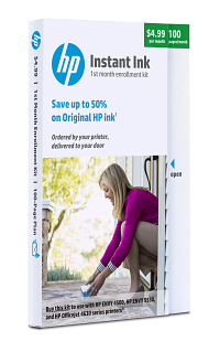 HP Instant Ink 100-page Plan 1st month enrollment kit