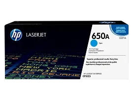HP 650A Cyan Original LaserJet Toner Cartridge, CE271A