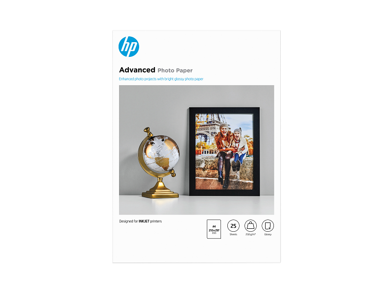 HP Advanced Photo Paper, Glossy, FSC, A4 size, 25 shts, Q5456A Q5456-00009