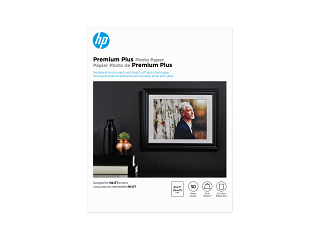 HP Premium Plus Photo Paper, Satin, 80 lb, 8.5 x 11 in. (216 x 279 mm), 50 sheets CR667A - Img_Center_320_240
