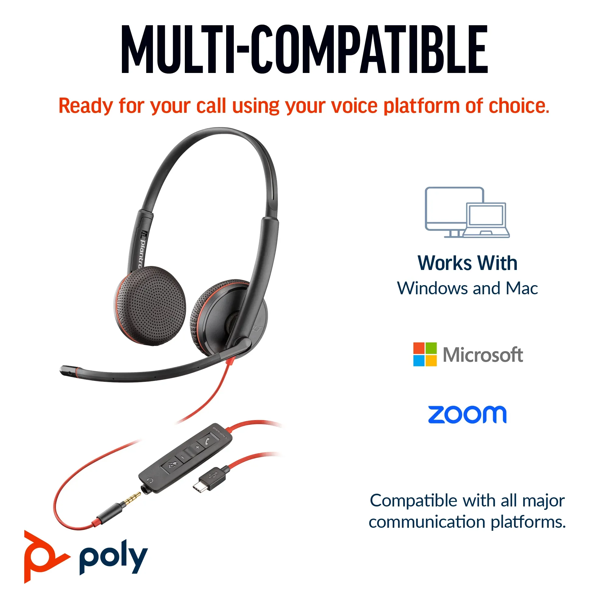 Poly Blackwire 5220 Stereo USB-C Headset - Thumbnail 4