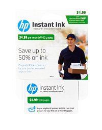 HP Instant Ink - 1st Month Enrolment Card - POSA/GB - 100-page plan