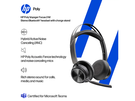Poly Voyager Focus 2 USB-C-C Headset +USB-C/A Adapter