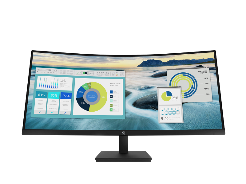 HP P34hc G4 WQHD USB-C Curved Monitor Center Facing