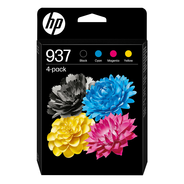 HP 937 CMYK Original Ink Cartridge 4-Pack 6C400-80005 6C400NE