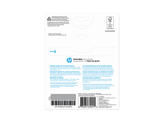 HP Everyday Photo Paper, Glossy, 52 lb, 5 x 7 in. (127 x 178 mm), 60 sheets CH097A - Img_Rear_320_240